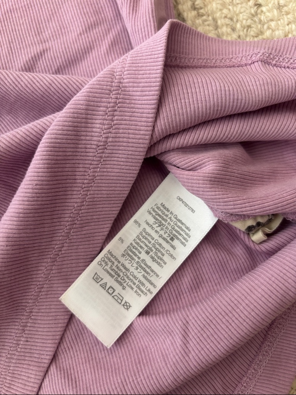Madewell Ribbed High Neck Tank Top Lavender - Picture 5 of 10